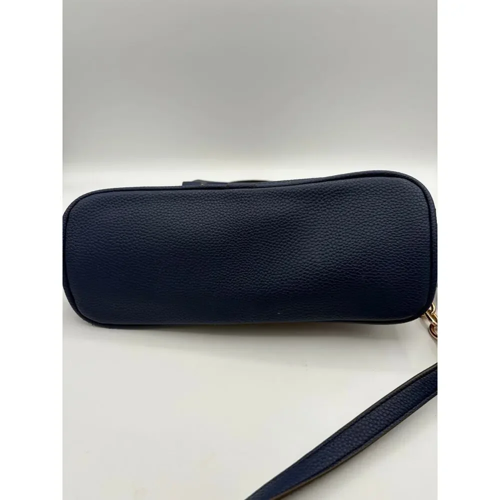 Liz Clairborne Nayla Mini Dome Satchel Navy Blue Handbag Pink Flowers Crossbody